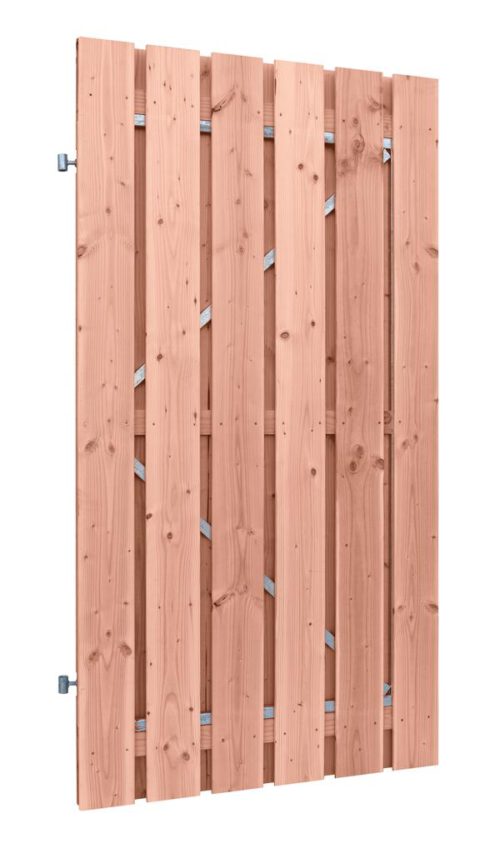 Poort op stalen frame met Douglas planken 16mm, afmeting 100x195cm