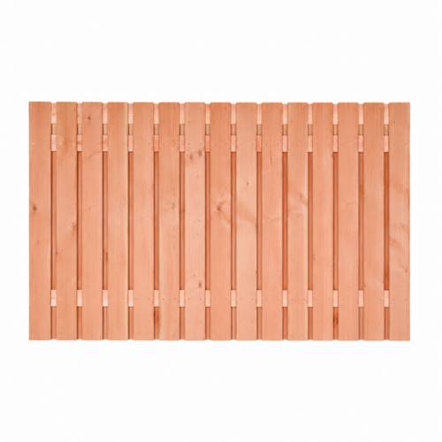 Douglas tuinscherm 15mm planken / 21 planks 180x90cm 19 verticaal/2 horizontaal RVS geschroefd