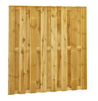 Grenen tuinscherm 15mm planken / 17 planks rvs geschroefd 180x180cm met 3 tussenlatten