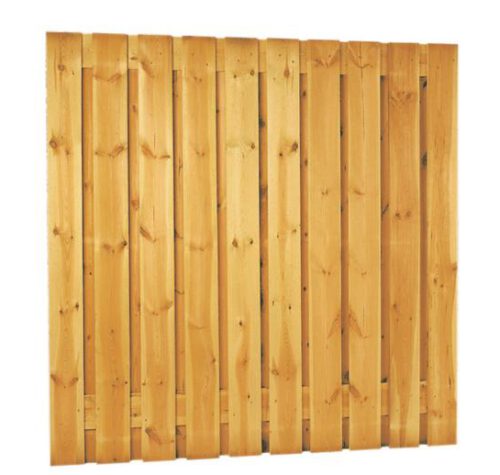 Grenen tuinscherm 15mm planken / 21 planks 180x180cm 19 verticaal/2 horizontaal RVS geschroefd