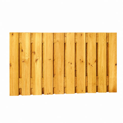 Grenen tuinscherm 15mm planken / 21 planks  180x90cm 19 verticaal/2 horizontaal RVS geschroefd