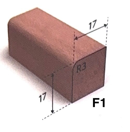 Meranti glaslat  F1 17 x 17 mm rondom 60mu gegrond 490cm