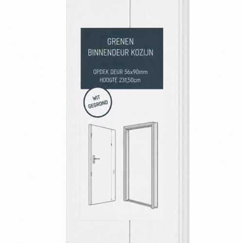 Grenen binnenkozijn wit gegrond 80 mu, 56x90mm opdek