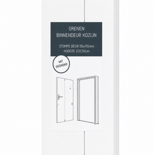 Grenen binnenkozijn wit gegrond 80 mu, 56x115mm stomp