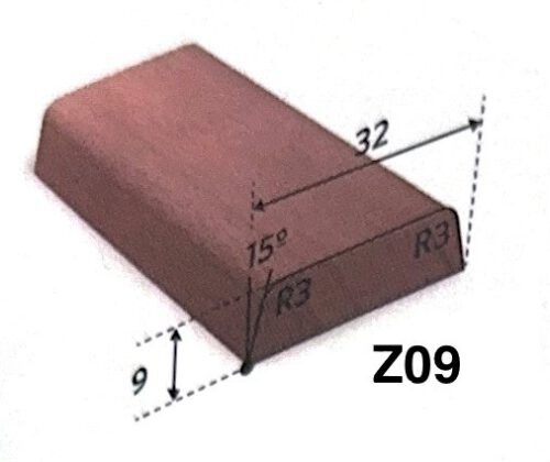 Meranti glaslat Z09  9 x 32 mm, rondom 60 mu gegrond 490cm
