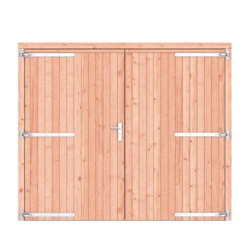 Douglas opgeklampte dubbele garagedeur dicht (deurbreedte 117cm x2)