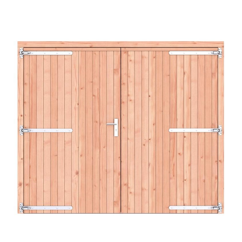 Douglas opgeklampte dubbele garagedeur dicht (deurbreedte 117cm x2)