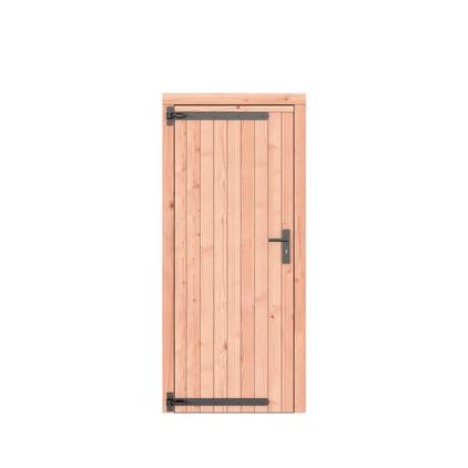 Douglas opgeklampte dichte deur met zwart beslag (deurbreedte 74,6cm)